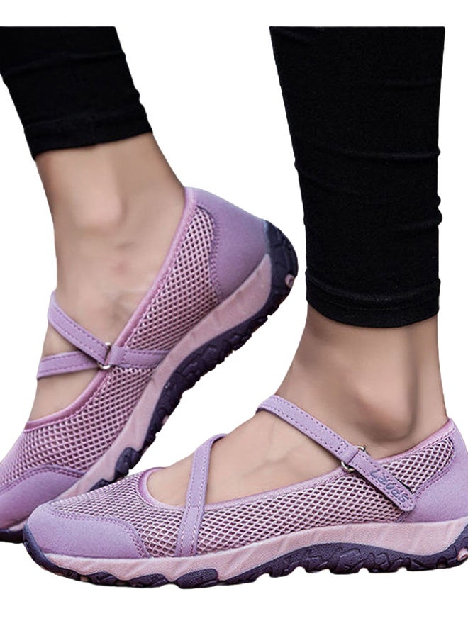 Beauenty Round Toe Hook And Loop Closure Comfort Shoes Purple - Image 4