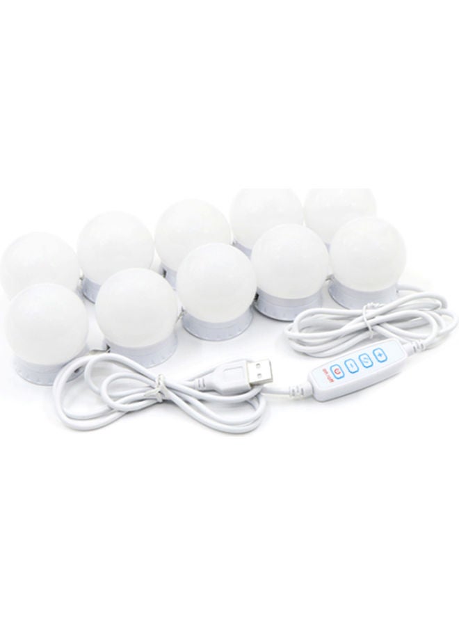 مجموعة مصابيح مرآة فانيتي LED مع 10 لمبات و3 أوضاع أبيض 2.2 X 5.3 X 14.5سم - Image 1