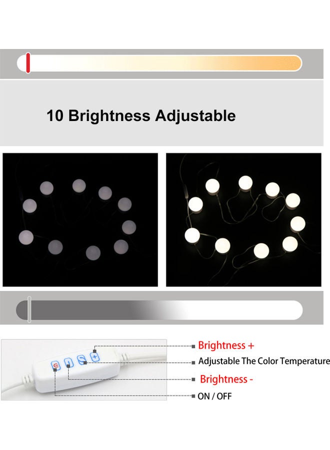 مجموعة مصابيح مرآة فانيتي LED مع 10 لمبات و3 أوضاع أبيض 2.2 X 5.3 X 14.5سم - Image 5