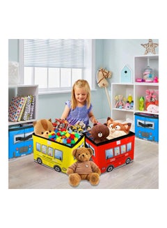 MissTiara School Bus Shaped Storage Box 9.84x9.84x15inch  - Image 3