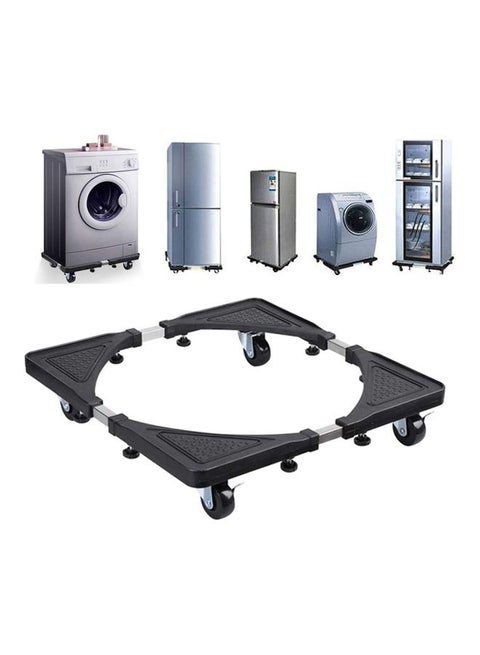 Adjustable Moving Washing Machine And Refrigerator Stand Black/Silver 40.0cm