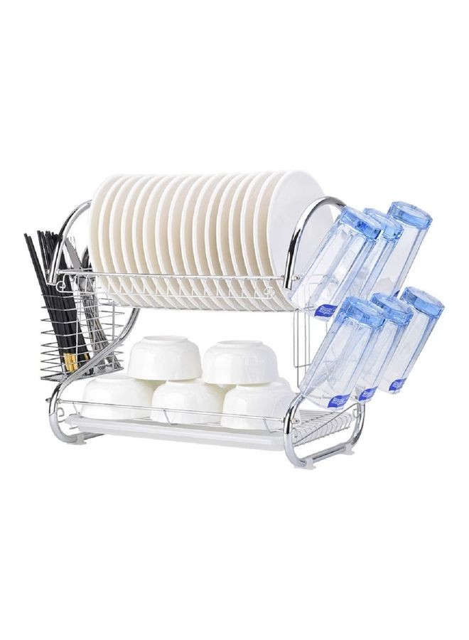 royal mark 2 Layer Dish Drainer Rack Silver 35cm  - Image 1
