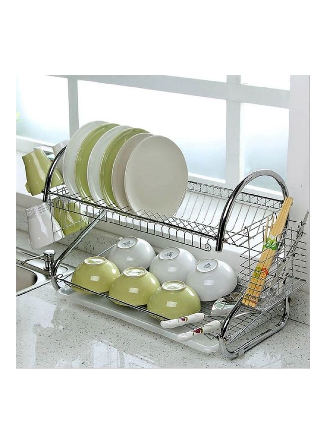 royal mark 2 Layer Dish Drainer Rack Silver 35cm  - Image 2