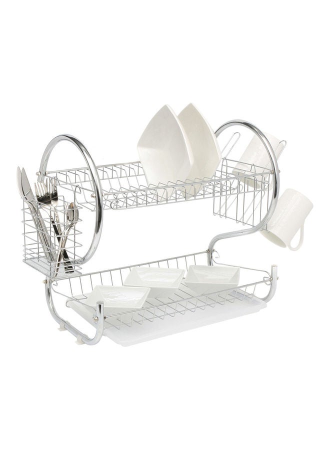 royal mark 2 Layer Dish Drainer Rack Silver 35cm  - Image 3