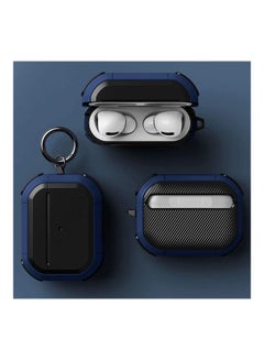 Generic Apple AirPods Pro Case Cover With Keychain Navy Blue  - Image 3