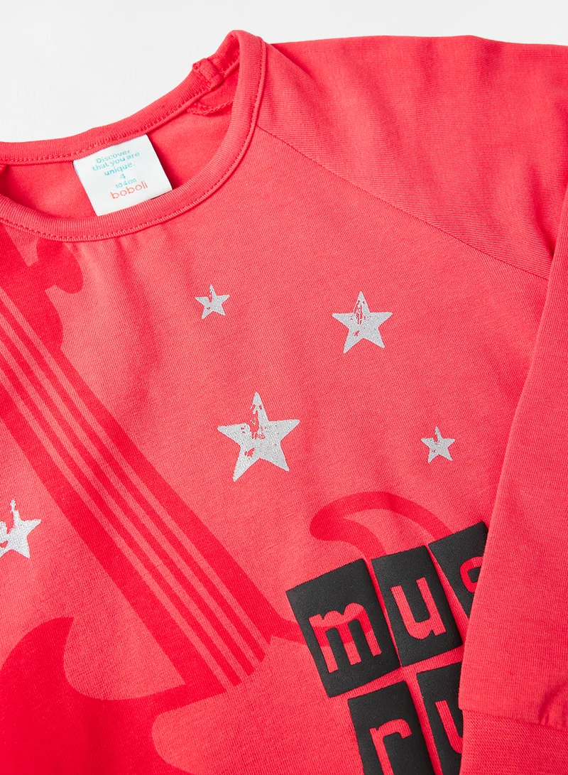 Boboli Kids/Teen Graphic Print T-Shirt Red