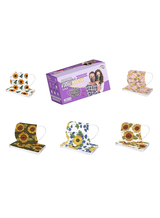 Best Care - 50-Piece Sunflower Design Disposable Face Masks - Image 1