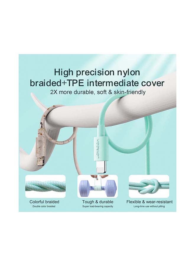 جوي روم شاحن سريع ملون ونقل بيانات لهاتف آيفون بطول 2 متر أصفر - Image 1