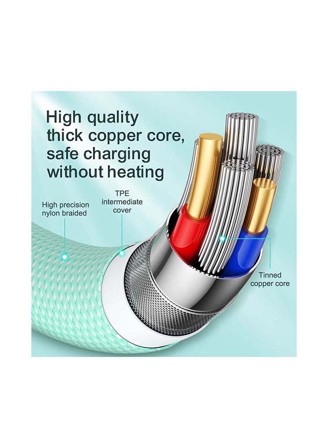 جوي روم كابل ملون للشحن السريع ونقل البيانات لهاتف آيفون بطول 2 متر وردي - Image 2