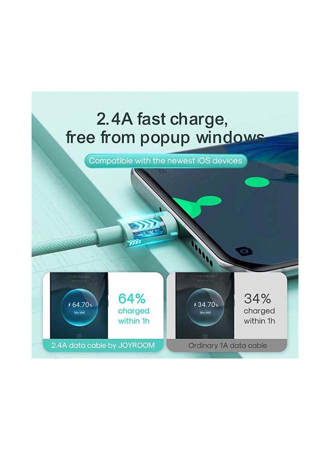 جوي روم كابل شحن سريع مضفر من النايلون الملون بمنفذ Type-C بطول 2 متر أرجواني - Image 3