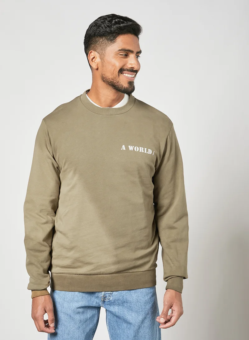 JACK & JONES Long Sleeve Sweatshirt Brown