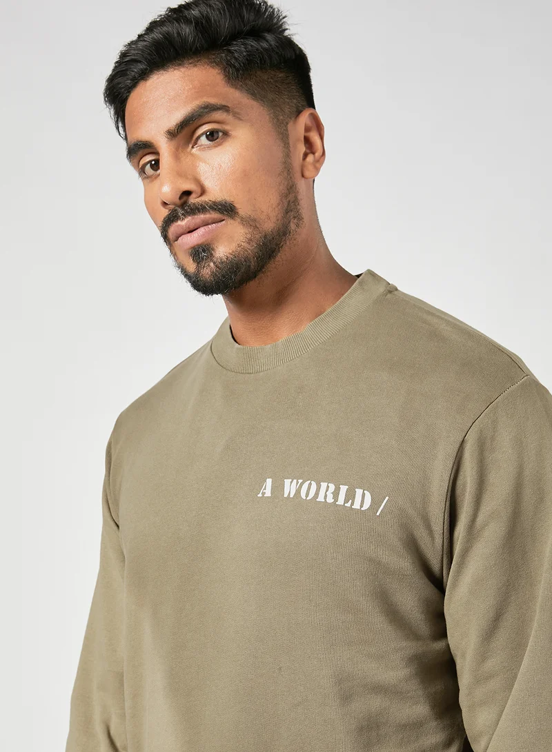JACK & JONES Long Sleeve Sweatshirt Brown