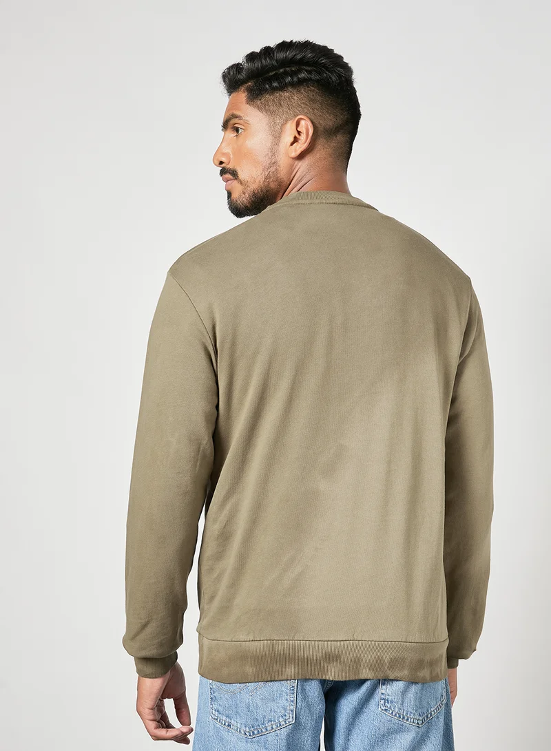 JACK & JONES Long Sleeve Sweatshirt Brown