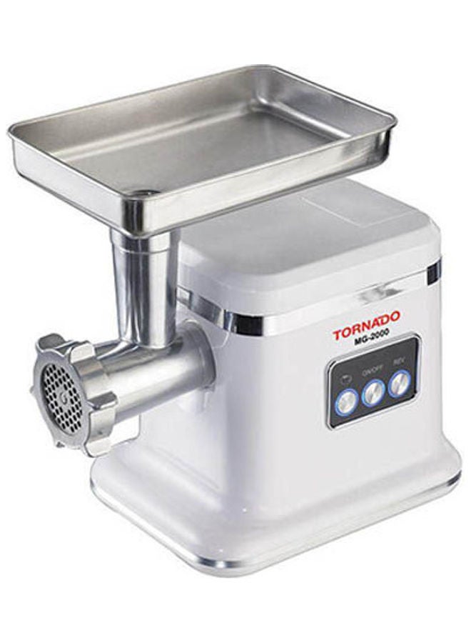 TORNADO - Meat Grinder Equipped With Stainless Steel Weapons And Turbo Speed 2000.0 W MG-2000-White White - Image 1