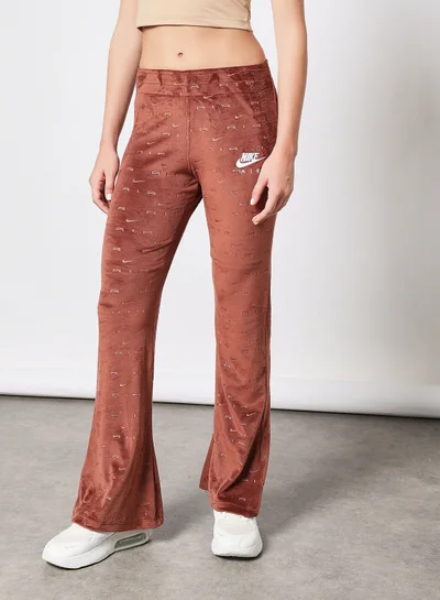 نايكي Air Velour Mid Rise Pants Brown