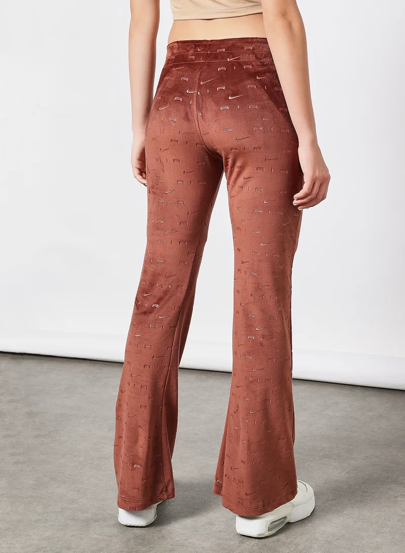 نايكي Air Velour Mid Rise Pants Brown