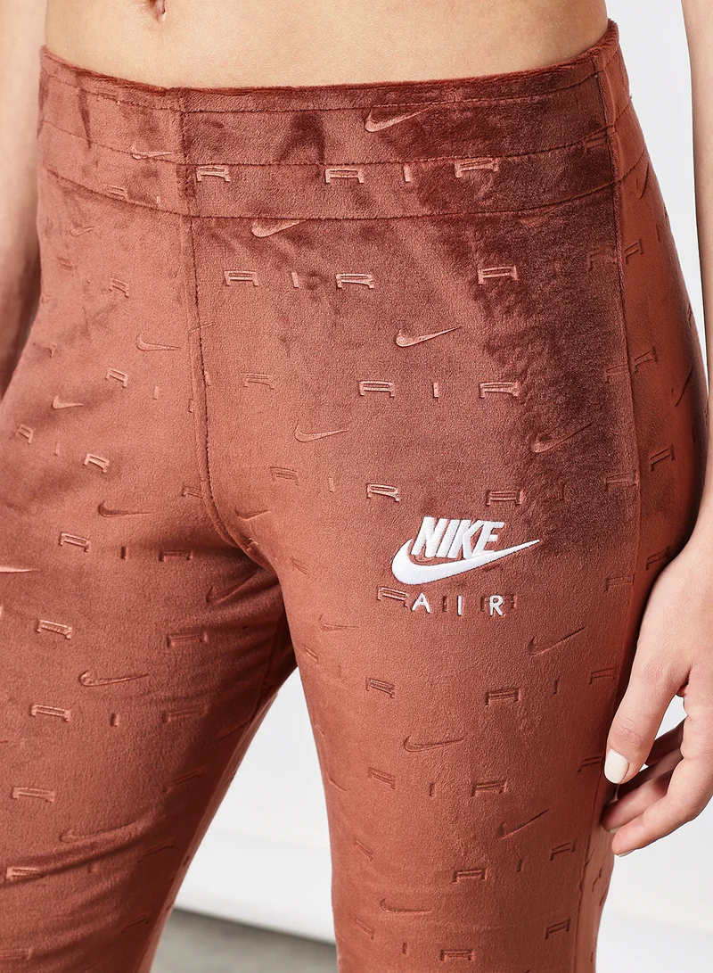 نايكي Air Velour Mid Rise Pants Brown
