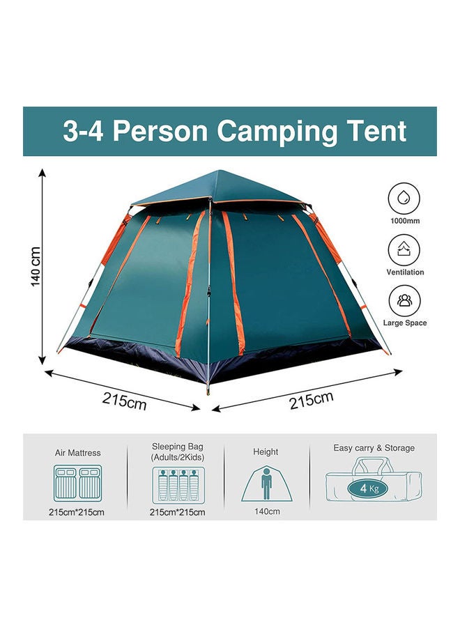 Arabest - 3-4 Person Fully Automatic Double Layer Camping Tent 215x215x140cm - Image 1