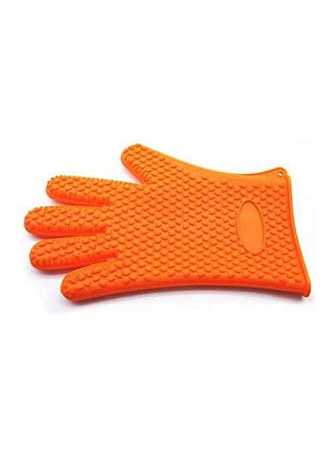 Silicotech Heat Resistant Waterproof Grip Silicone Cooking Gloves Oven Mitts For Bbq Dishwash Orange