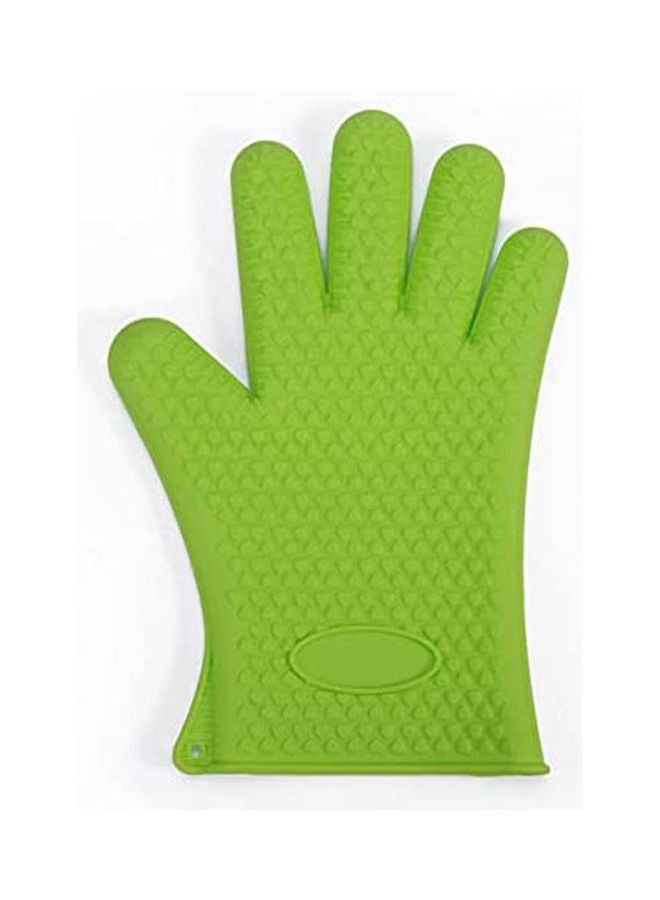 Silicotech Heat Resistant Waterproof Grip Silicone Cooking Gloves Oven Mitts For Bbq Dishwash Green
