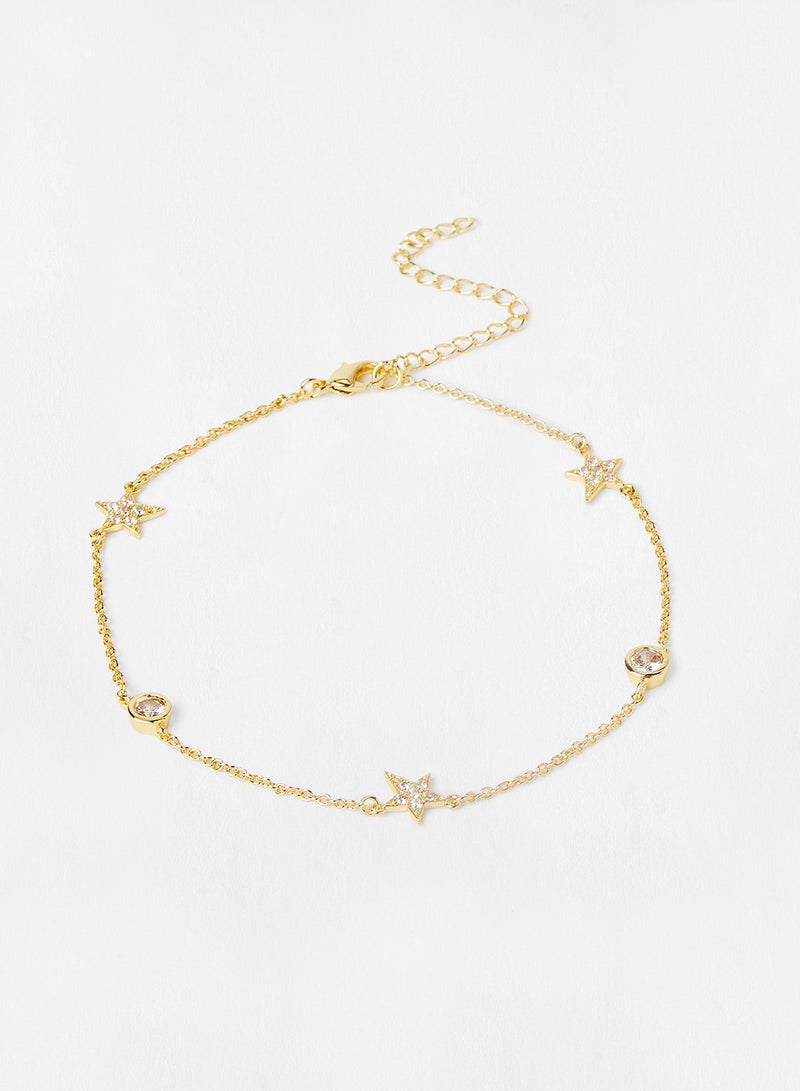 CZ by Kenneth Jay Lane - Star Charm Anklet - Image 1