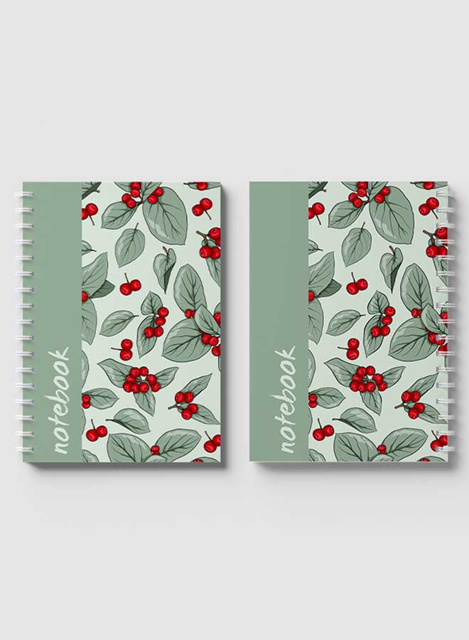 LOWHA - 60-Sheets Spiral Notebook Light Green/Red - Image 1