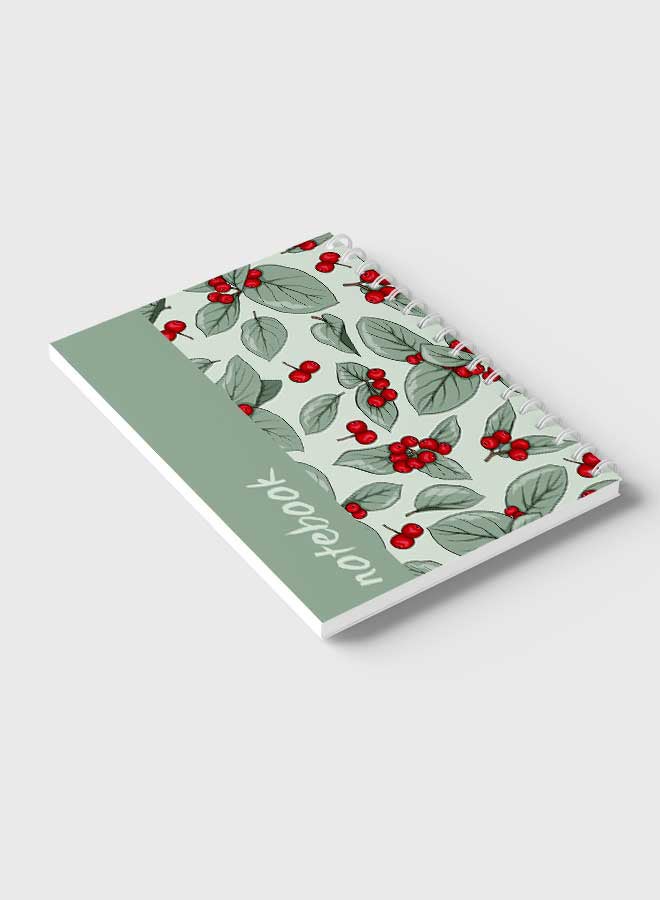 LOWHA - 60-Sheets Spiral Notebook Light Green/Red - Image 1