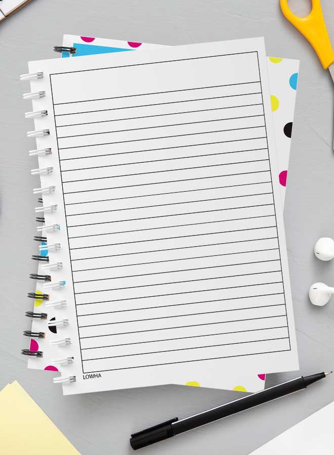 لوحة دفتر ملاحظات بسلك حلزوني من 60 ورقة - Image 3