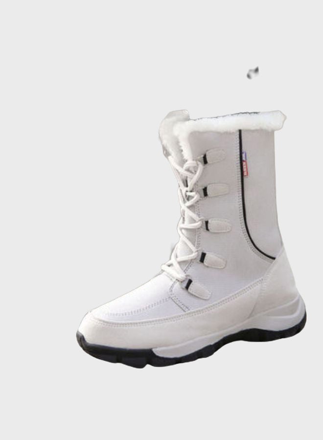 Beauenty Lace-Up Detail Ankle Boots White  - Image 5