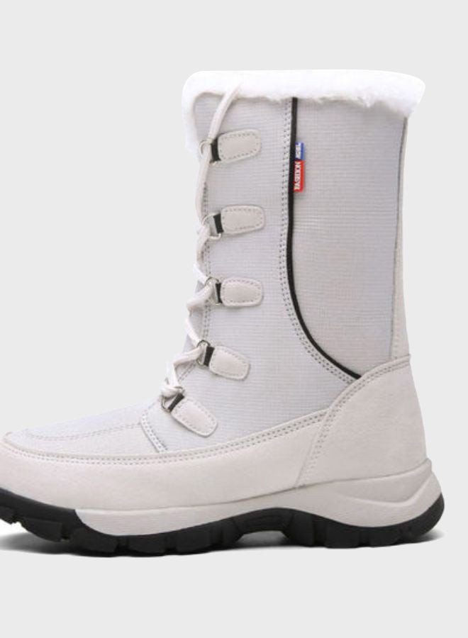 Beauenty Lace-Up Detail Ankle Boots White  - Image 2
