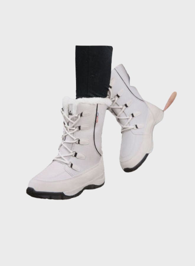 Beauenty Lace-Up Detail Ankle Boots White  - Image 4