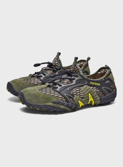 Beauenty Lace-Up Detail Hiking Shoes Green/Black/Yellow  - Image 2