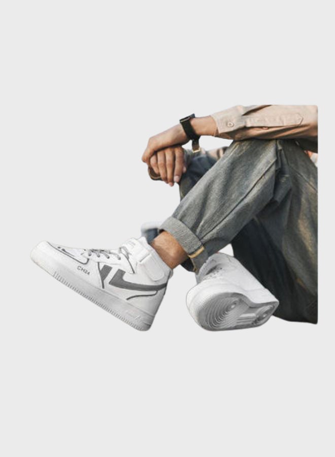 Beauenty Air Force No.1 High Top Sneakers White/Grey  - Image 3
