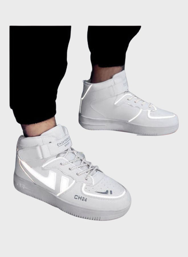 Beauenty Air Force No.1 High Top Sneakers White/Grey  - Image 4