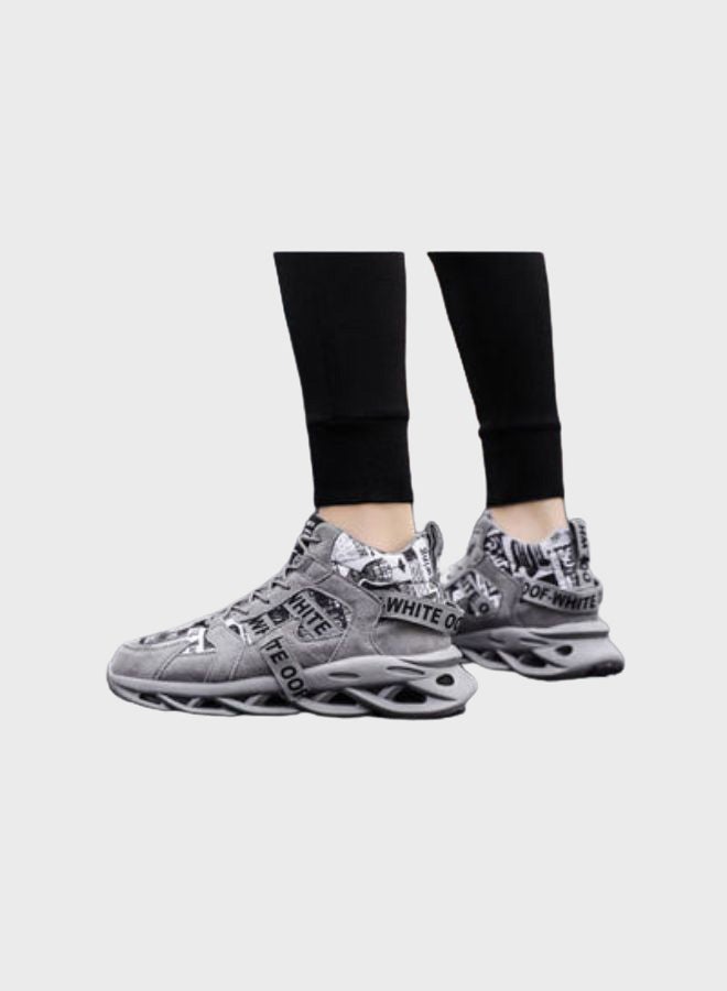Beauenty Casual Lace-Up Low Top Sneakers Grey/Black  - Image 2