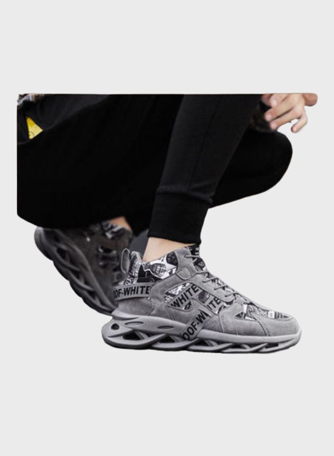 Beauenty Casual Lace-Up Low Top Sneakers Grey/Black  - Image 3