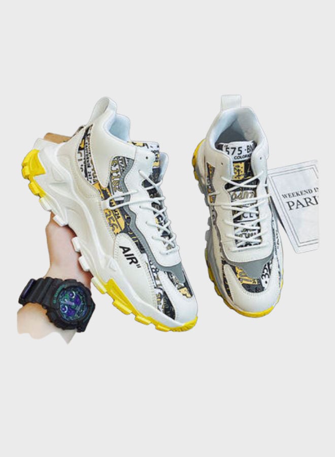 Beauenty Trend Increase High Top Sneakers White/Grey/Yellow  - Image 3