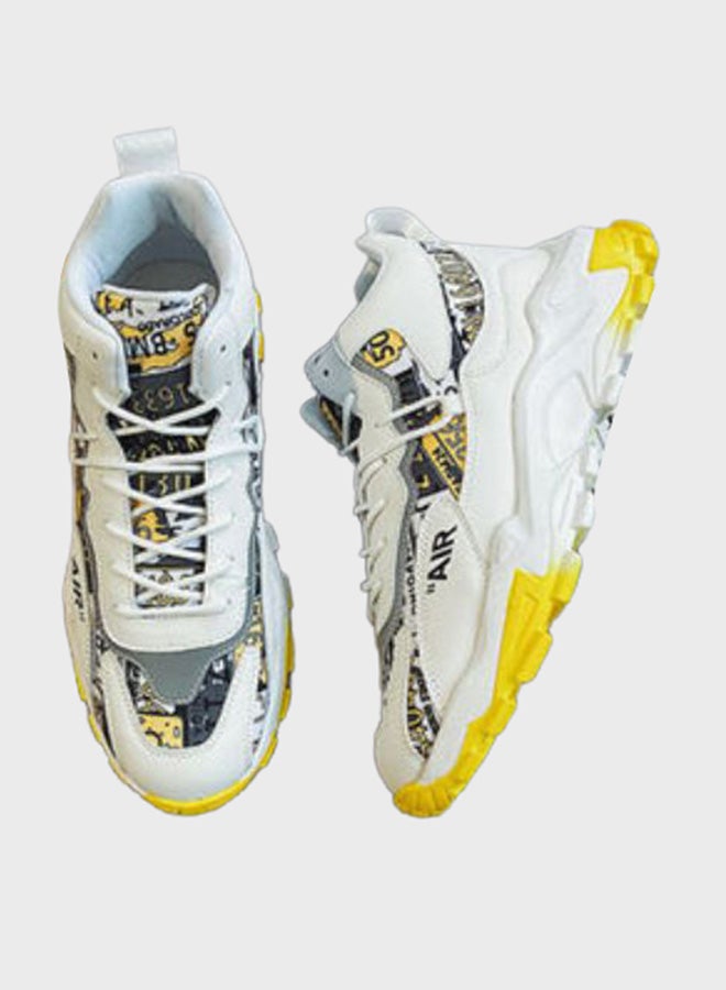 Beauenty Trend Increase High Top Sneakers White/Grey/Yellow  - Image 2