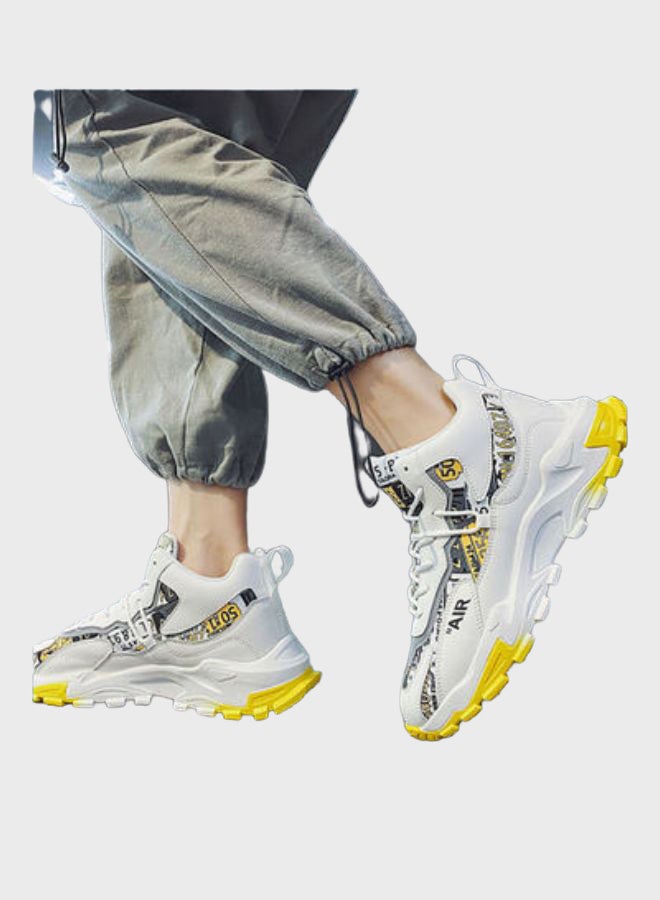 Beauenty Trend Increase High Top Sneakers White/Grey/Yellow  - Image 4