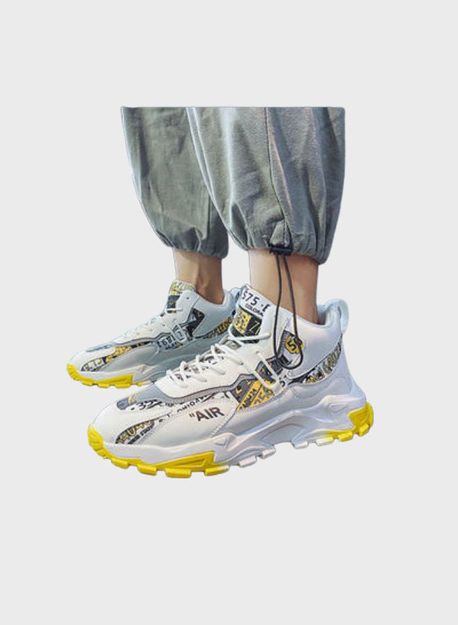 Beauenty Trend Increase High Top Sneakers White/Grey/Yellow  - Image 5