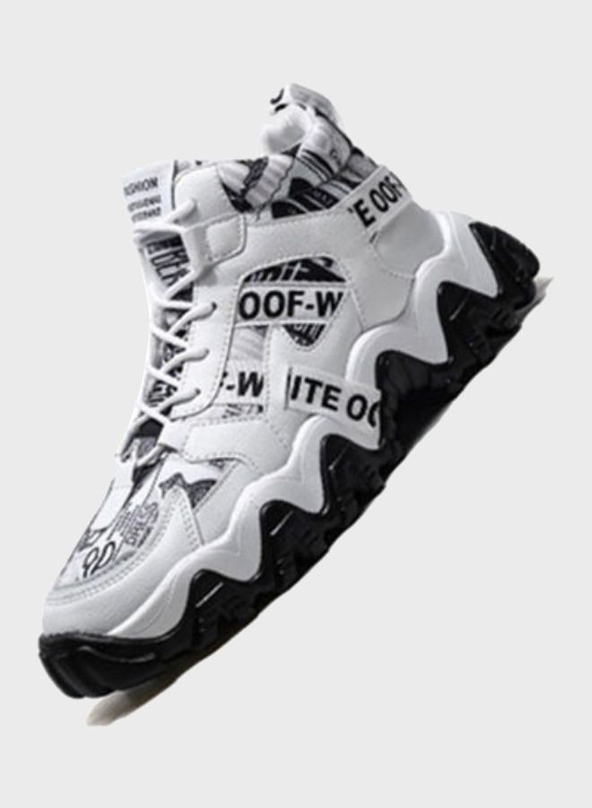 Beauenty Autumn New Ins High Top Sneakers White/Black  - Image 1