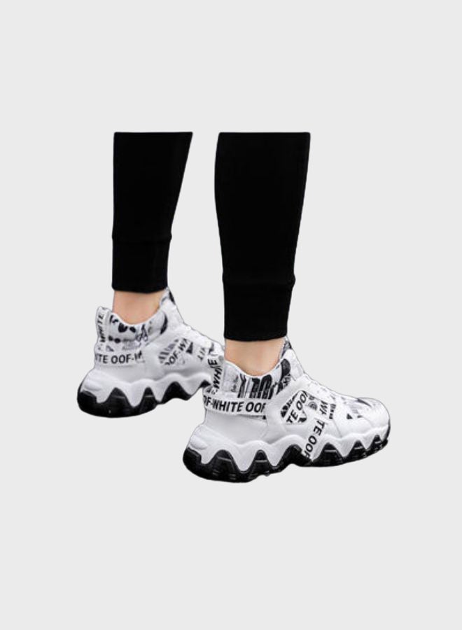 Beauenty Autumn New Ins High Top Sneakers White/Black  - Image 3