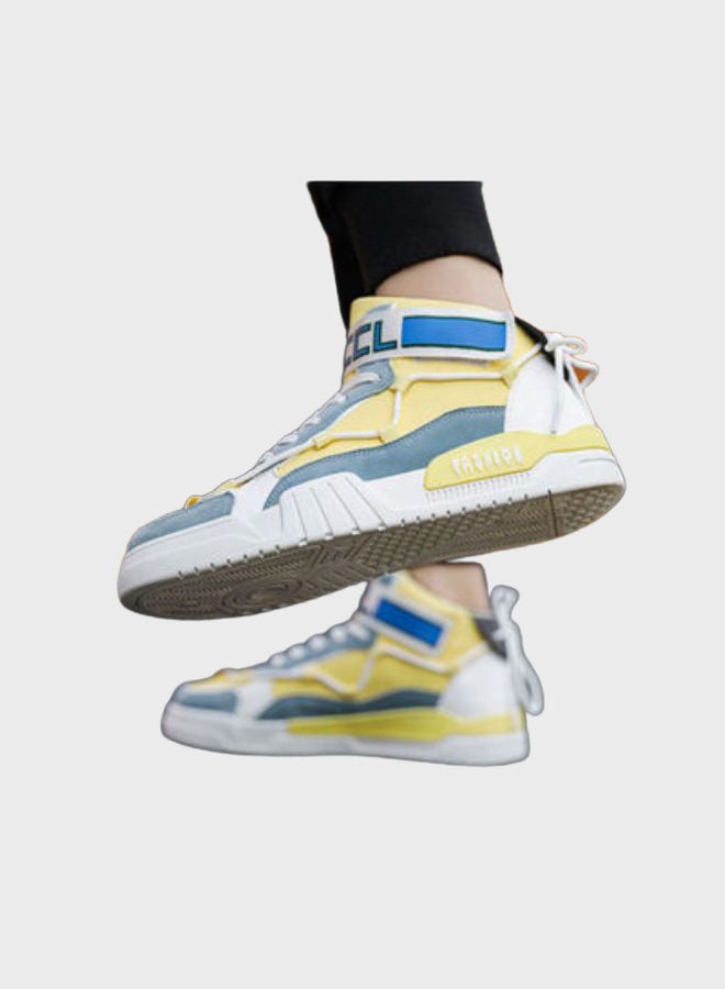 Beauenty Autumn High Top Sneakers Yellow/Blue/White  - Image 3
