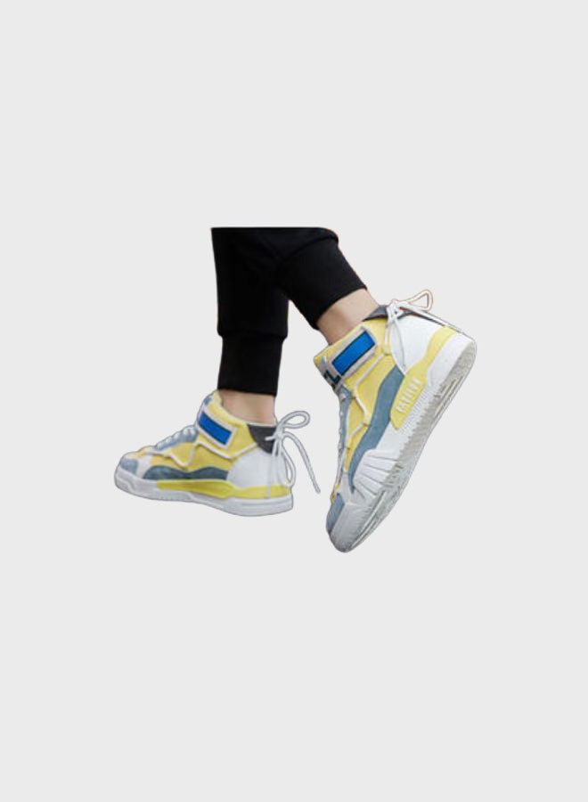 Beauenty Autumn High Top Sneakers Yellow/Blue/White  - Image 4