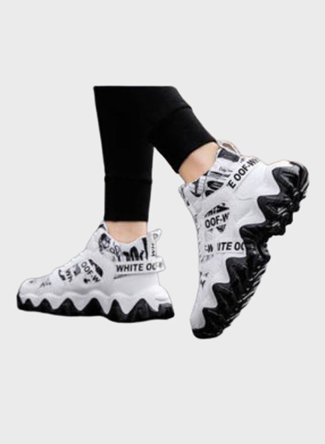 Beauenty Autumn New Ins High Top Sneakers White/Black  - Image 4