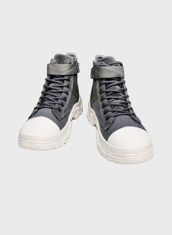 Beauenty Casual Lace-Up High Top Sneakers Grey  - Image 1