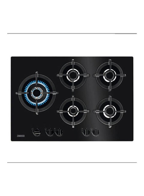 Built-In Hob 75 Cm, 5 Gas Burners, Made In Italy, ZGO78530BA Black Glass
