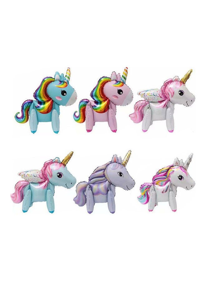 مس تيارا بالونات من القصدير على شكل يونيكورن ثلاثي الأبعاد من 6 قطع - Image 1