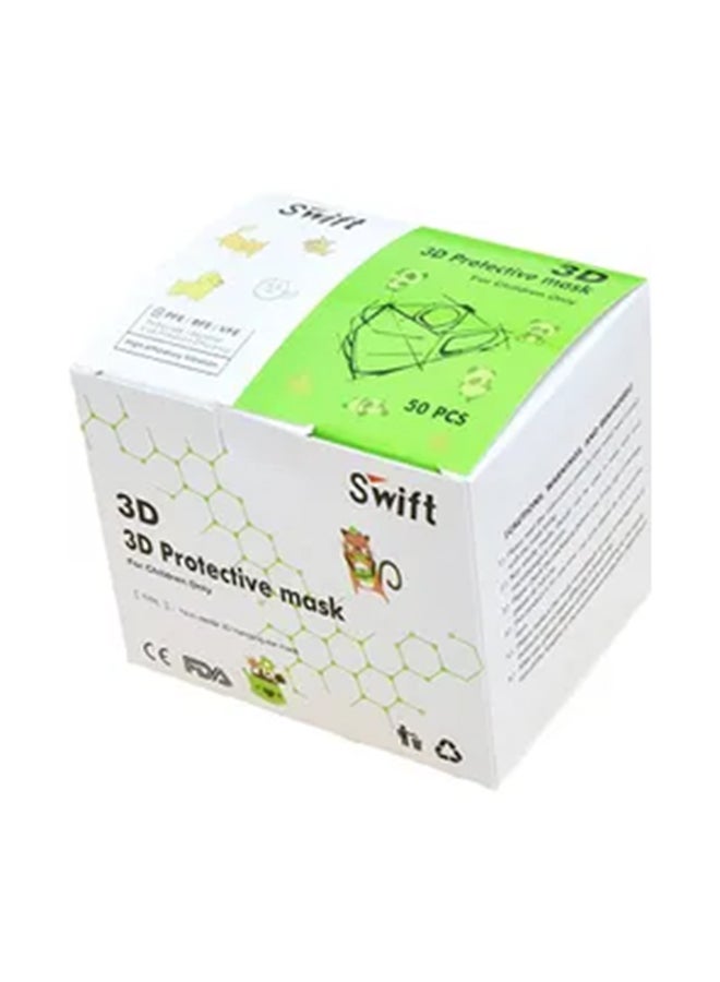 50-Piece 3D Kids Face Mask Multicolour - Image 1