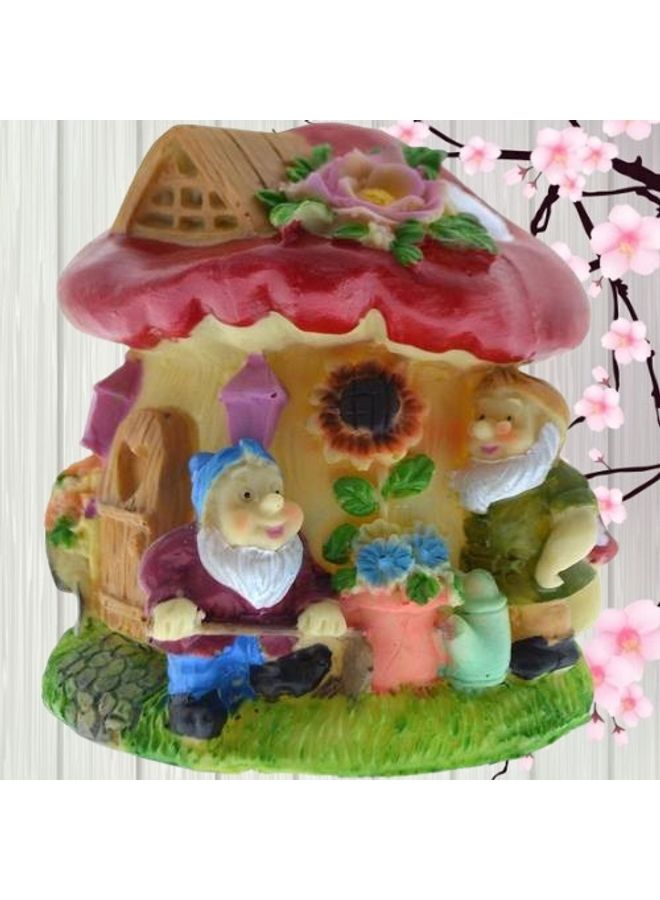 Handsomegift Seven Dwarfs Mushroom Figurine Multicolour 13 X 11cm - Image 2